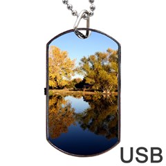 Autumn Lake Dog Tag Usb Flash (two Sides) 