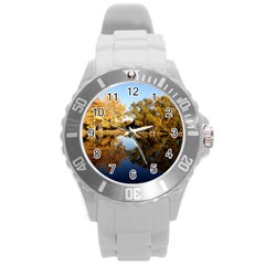 Autumn Lake Round Plastic Sport Watch (l) by trendistuff