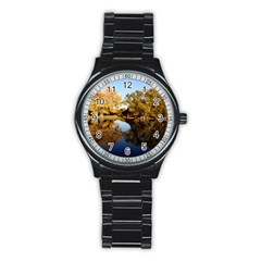 Autumn Lake Stainless Steel Round Watches