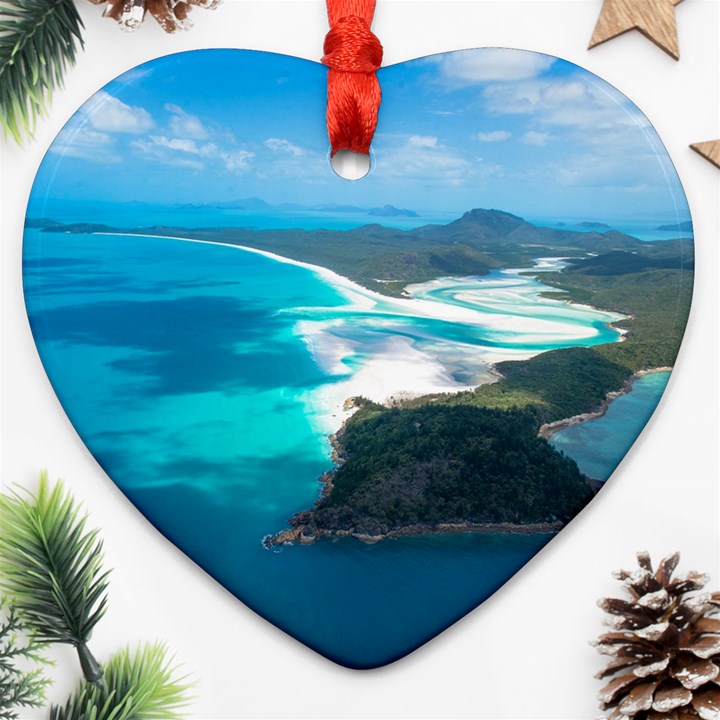 WHITEHAVEN BEACH 2 Ornament (Heart) 