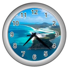 Whitehaven Beach 2 Wall Clocks (silver)  by trendistuff