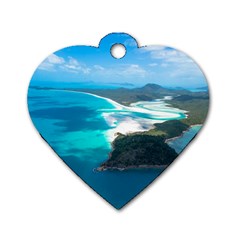 Whitehaven Beach 2 Dog Tag Heart (one Side) by trendistuff