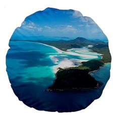 Whitehaven Beach 2 Large 18  Premium Round Cushions by trendistuff