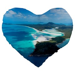 Whitehaven Beach 2 Large 19  Premium Heart Shape Cushions