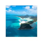 WHITEHAVEN BEACH 2 Small Satin Scarf (Square) 