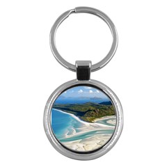 Whitehaven Beach 1 Key Chains (round)  by trendistuff