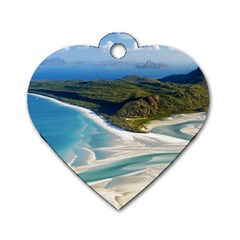 Whitehaven Beach 1 Dog Tag Heart (one Side) by trendistuff