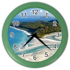 Whitehaven Beach 1 Color Wall Clocks by trendistuff