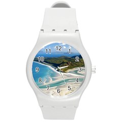 Whitehaven Beach 1 Round Plastic Sport Watch (m) by trendistuff