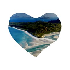 Whitehaven Beach 1 Standard 16  Premium Heart Shape Cushions by trendistuff