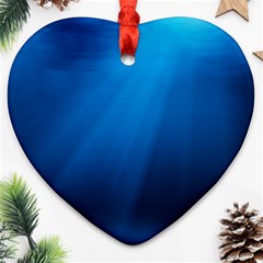 Underwater Sunlight Heart Ornament (2 Sides) by trendistuff