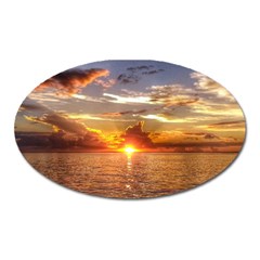 Tahitian Sunset Oval Magnet by trendistuff