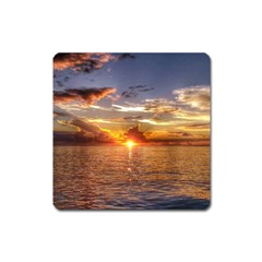 Tahitian Sunset Square Magnet by trendistuff