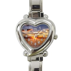 Tahitian Sunset Heart Italian Charm Watch by trendistuff