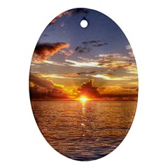 Tahitian Sunset Oval Ornament (two Sides) by trendistuff