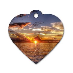 Tahitian Sunset Dog Tag Heart (two Sides)