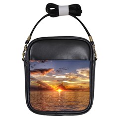 Tahitian Sunset Girls Sling Bags by trendistuff