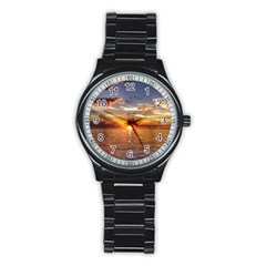 Tahitian Sunset Stainless Steel Round Watches by trendistuff