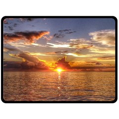 Tahitian Sunset Double Sided Fleece Blanket (large)  by trendistuff