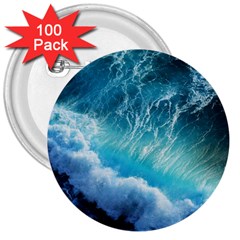 Storm Waves 3  Buttons (100 Pack)  by trendistuff