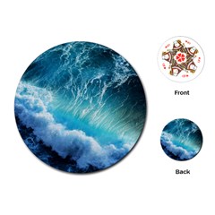 Storm Waves Playing Cards (round)  by trendistuff