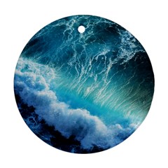 Storm Waves Round Ornament (two Sides)  by trendistuff