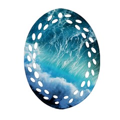 Storm Waves Oval Filigree Ornament (2-side) 