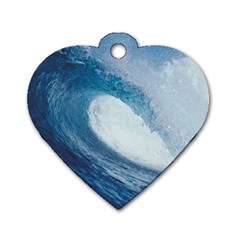 Ocean Wave 2 Dog Tag Heart (two Sides) by trendistuff