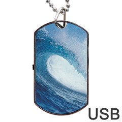 Ocean Wave 2 Dog Tag Usb Flash (two Sides) 