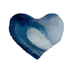 Ocean Wave 2 Standard 16  Premium Heart Shape Cushions by trendistuff