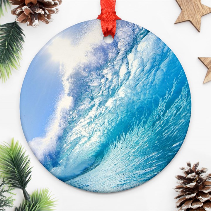 OCEAN WAVE 1 Round Ornament (Two Sides) 