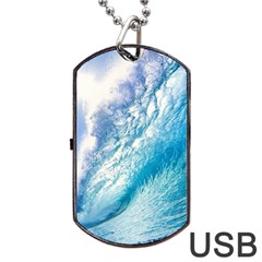 Ocean Wave 1 Dog Tag Usb Flash (two Sides) 