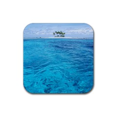 Ocean Island Rubber Coaster (square)  by trendistuff