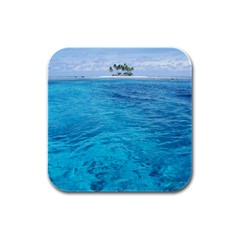 Ocean Island Rubber Square Coaster (4 Pack)  by trendistuff