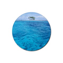 Ocean Island Rubber Coaster (round)  by trendistuff