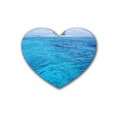 Ocean Island Rubber Coaster (heart)  by trendistuff