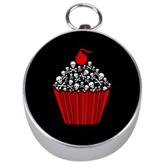 Skull Cupcake Silver Compass by waywardmuse