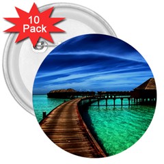 Maldives 2 3  Buttons (10 Pack)  by trendistuff