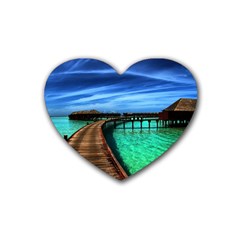 Maldives 2 Rubber Coaster (heart)  by trendistuff