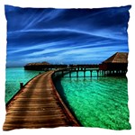 MALDIVES 2 Large Flano Cushion Cases (Two Sides)  Front