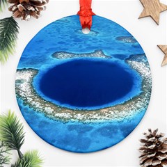 Great Blue Hole 2 Ornament (round)  by trendistuff