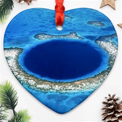 Great Blue Hole 2 Ornament (heart)  by trendistuff