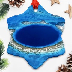 Great Blue Hole 2 Ornament (snowflake)  by trendistuff