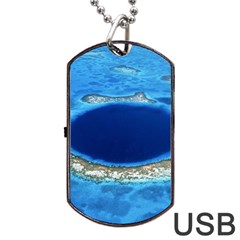 Great Blue Hole 2 Dog Tag Usb Flash (two Sides)  by trendistuff