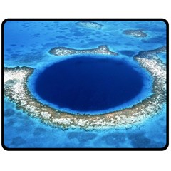 Great Blue Hole 2 Double Sided Fleece Blanket (medium)  by trendistuff