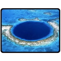 Great Blue Hole 2 Double Sided Fleece Blanket (large)  by trendistuff