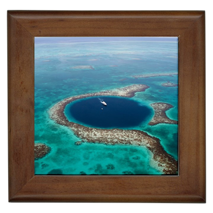 GREAT BLUE HOLE 1 Framed Tiles