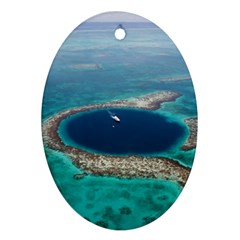 Great Blue Hole 1 Ornament (oval)  by trendistuff