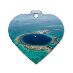 Great Blue Hole 1 Dog Tag Heart (one Side) by trendistuff