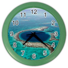 Great Blue Hole 1 Color Wall Clocks by trendistuff